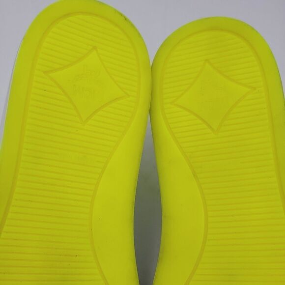 MCM Women's $520 White Neon Yellow Visetos Low Top Sneakers Shoes US 8.5 EU 39 - Picture 13 of 15